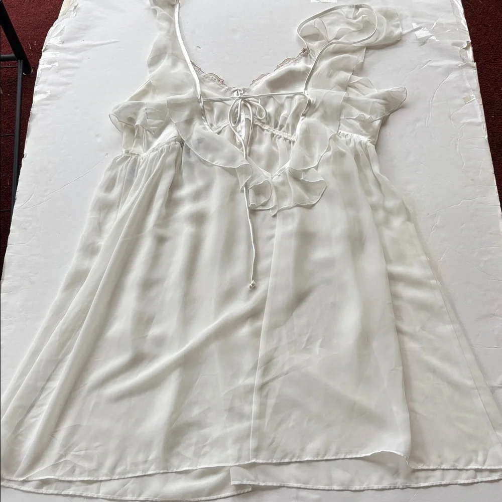 Vintage Y2K Princess Slip Dress White Renaissance Girly 90 L New Fairy Romantic - Picture 4 of 16